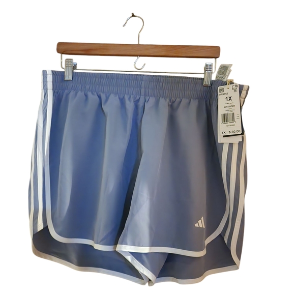 adidas Pants - 2/30 Adidas Women's Gray And White Striped Shorts